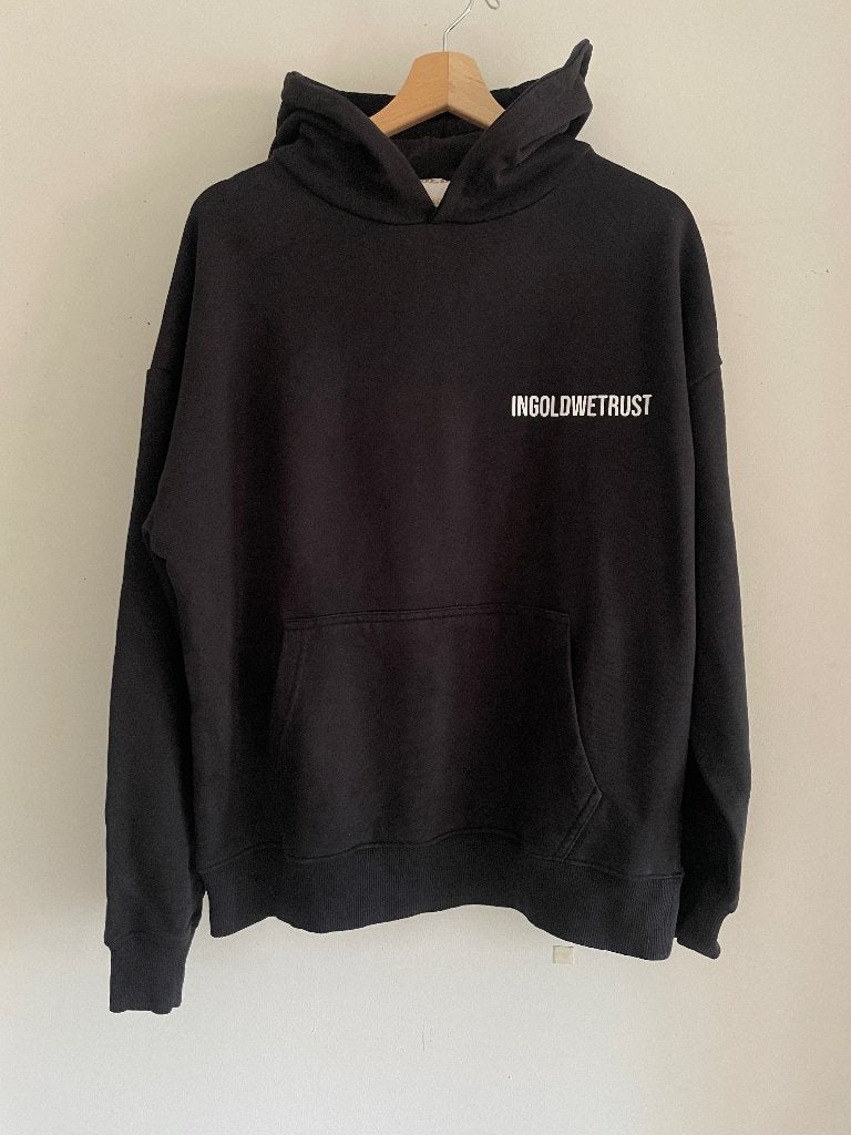 In Gold We Trust hoodie, Maat 48/50 (M), Zwart, Ophalen of Verzenden, Zo goed als nieuw