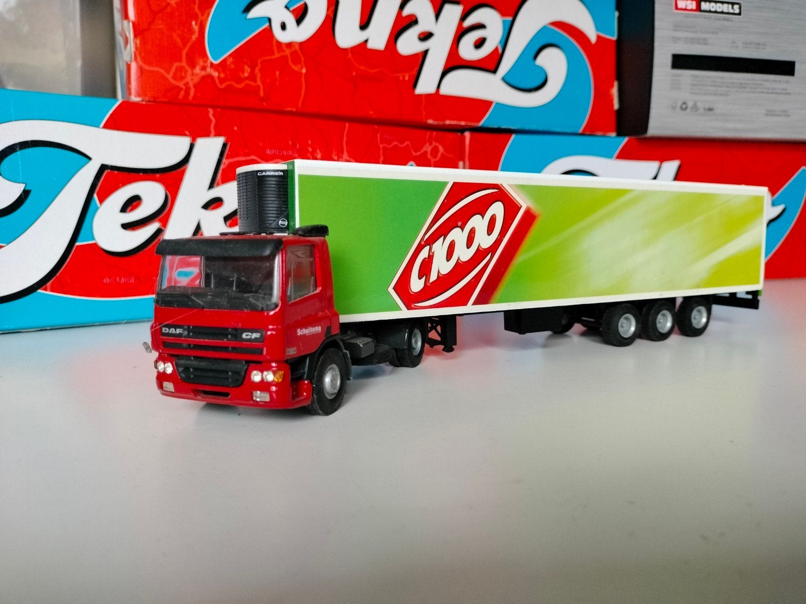 DAF CF met C1000 trailer, Overige merken, 1:32 tot 1:50, Ophalen of Verzenden, Zo goed als nieuw