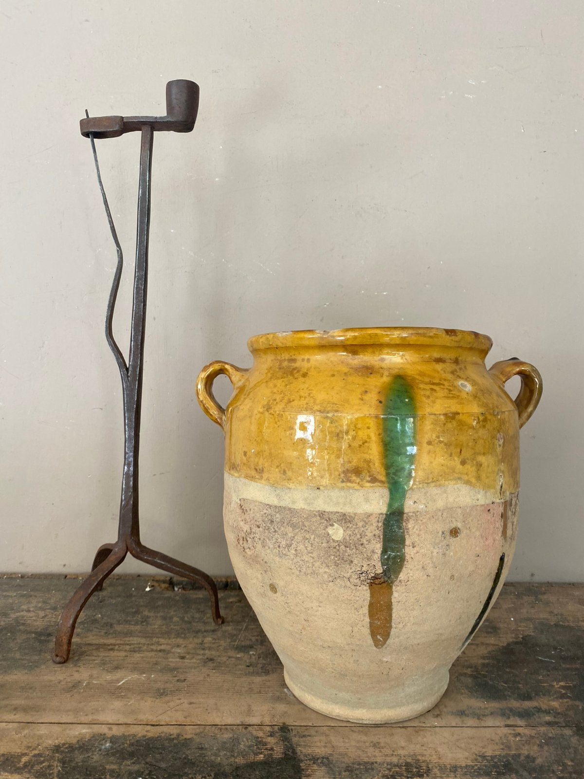 Grote bijzondere antiek frans aardewerk confit pot, Ophalen of Verzenden