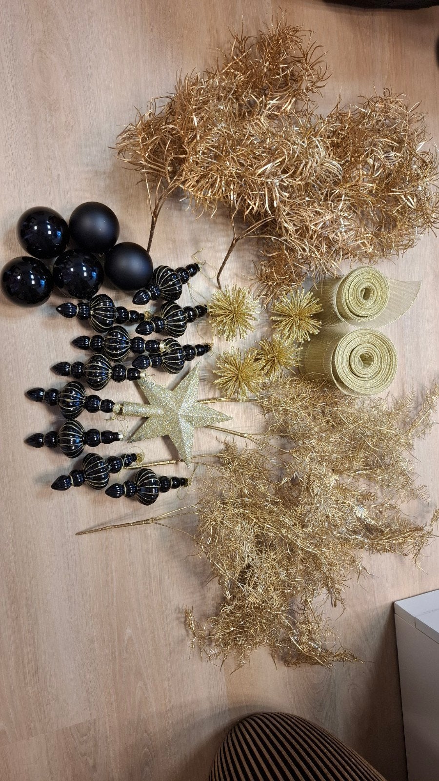 Complete kerstdecoratie zwart & goud | glazen kerstballen, Ophalen, Zo goed als nieuw
