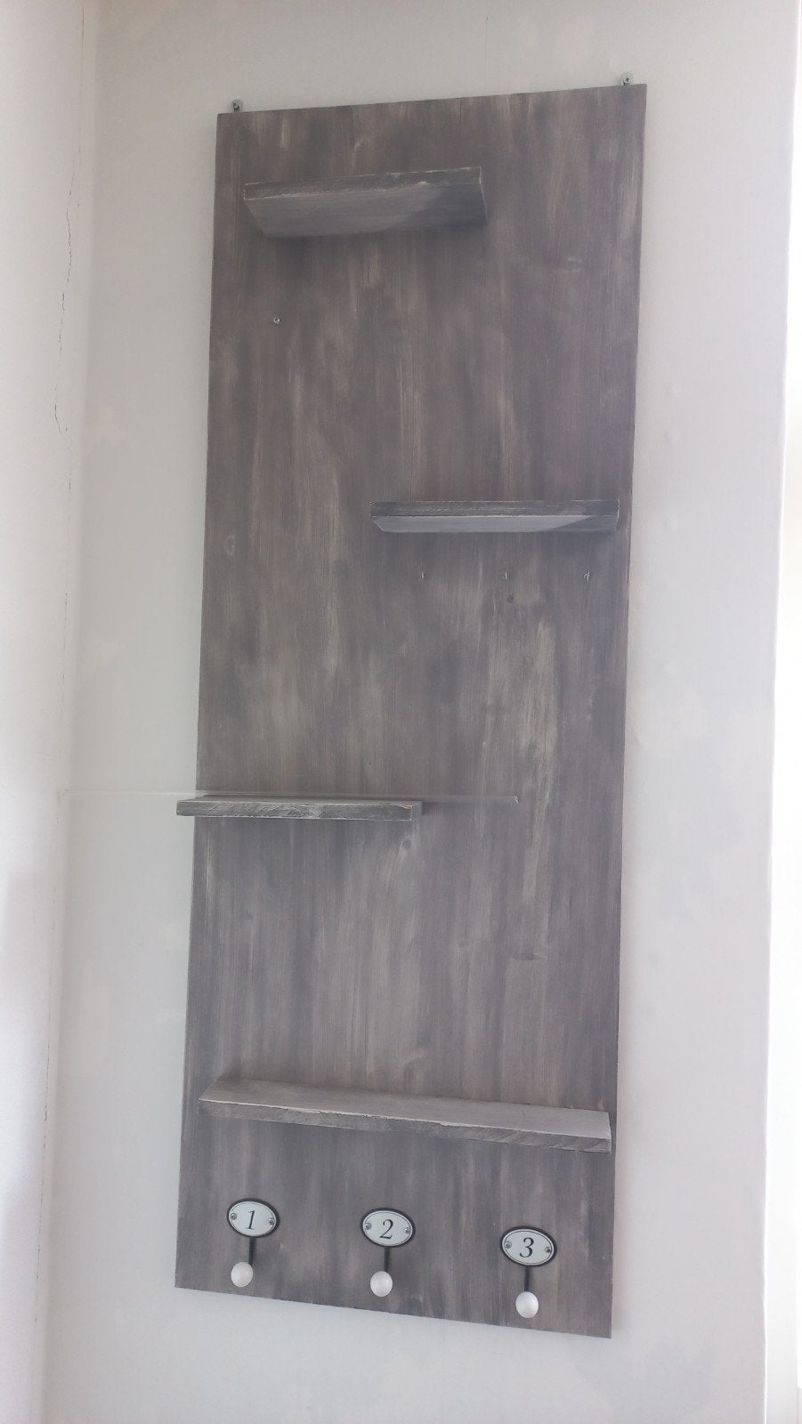 Houten wandplank grijs 53 x 147 x 1,8 cm, Ophalen, Zo goed als nieuw