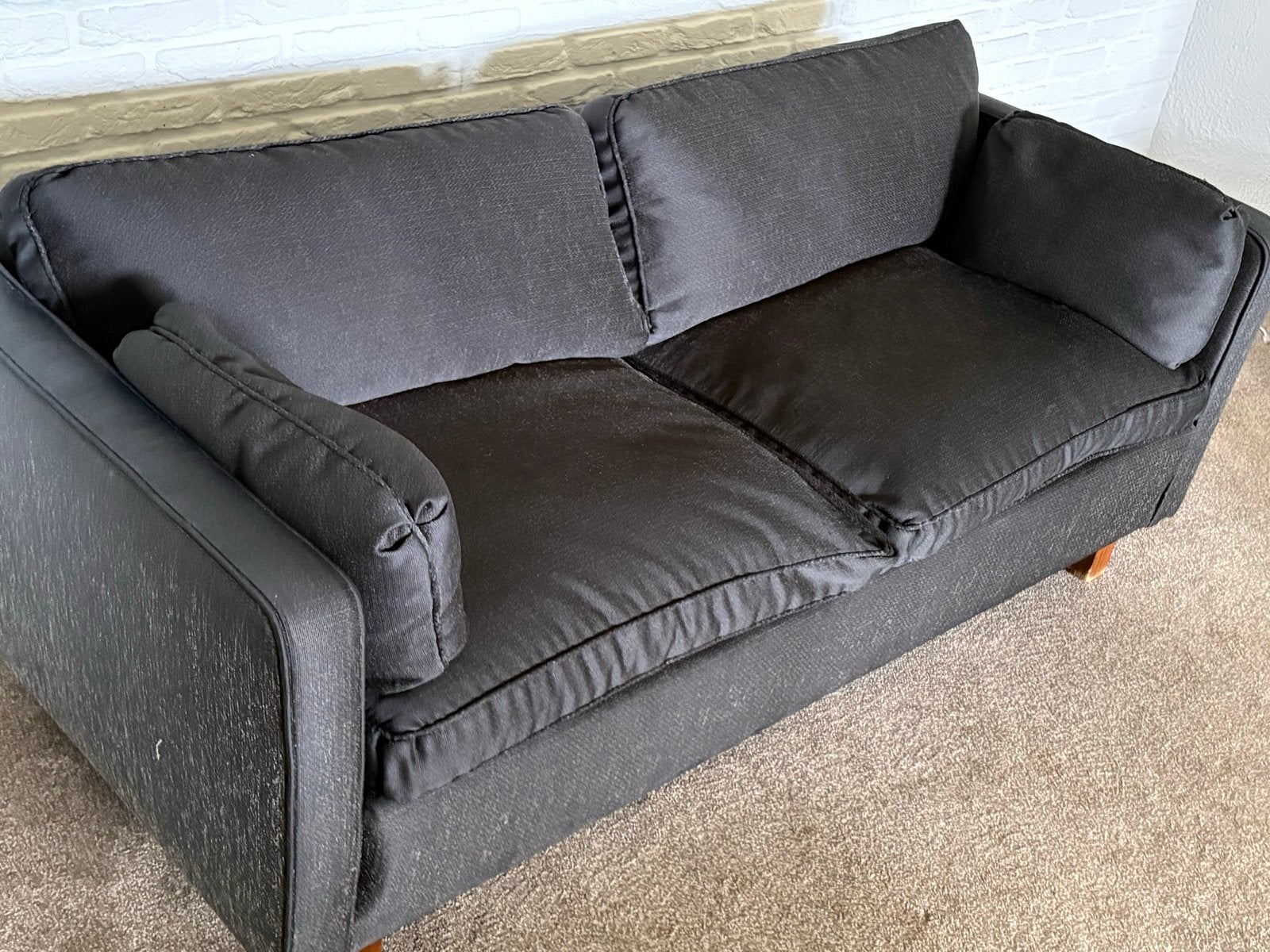 Comfortabele gelderland 2,5 -zitsbank - antraciet/zwart, Ophalen, Gebruikt, 150 tot 200 cm, Tweepersoons