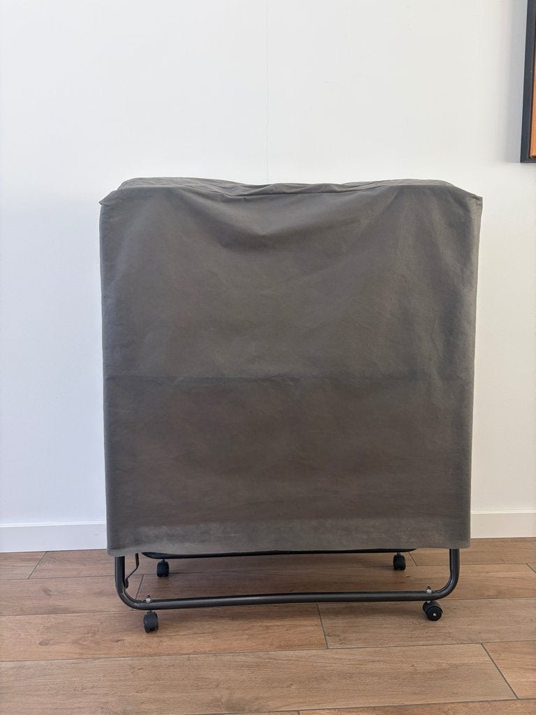 Vouwbed 90x200, hoes, matras, topper, 4 seizoenen dekbed, Ophalen, 90 cm, Eenpersoons, Zo goed als nieuw