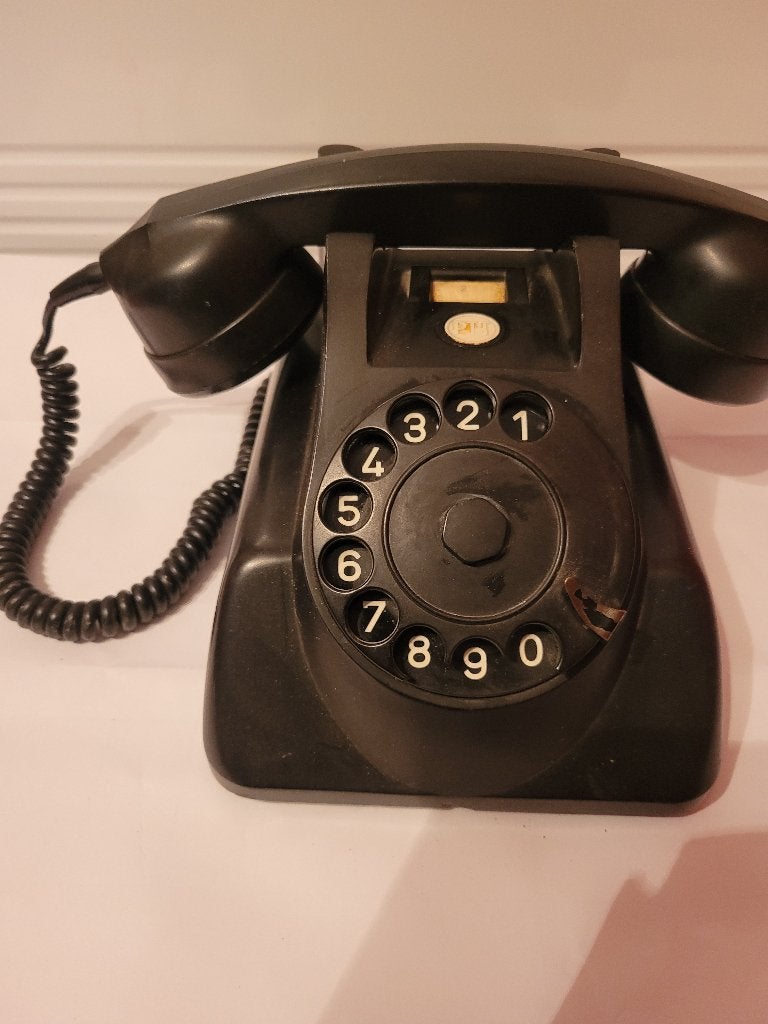 Vintage zwart bakeliet Heemaf telefoon 1962., Ophalen of Verzenden