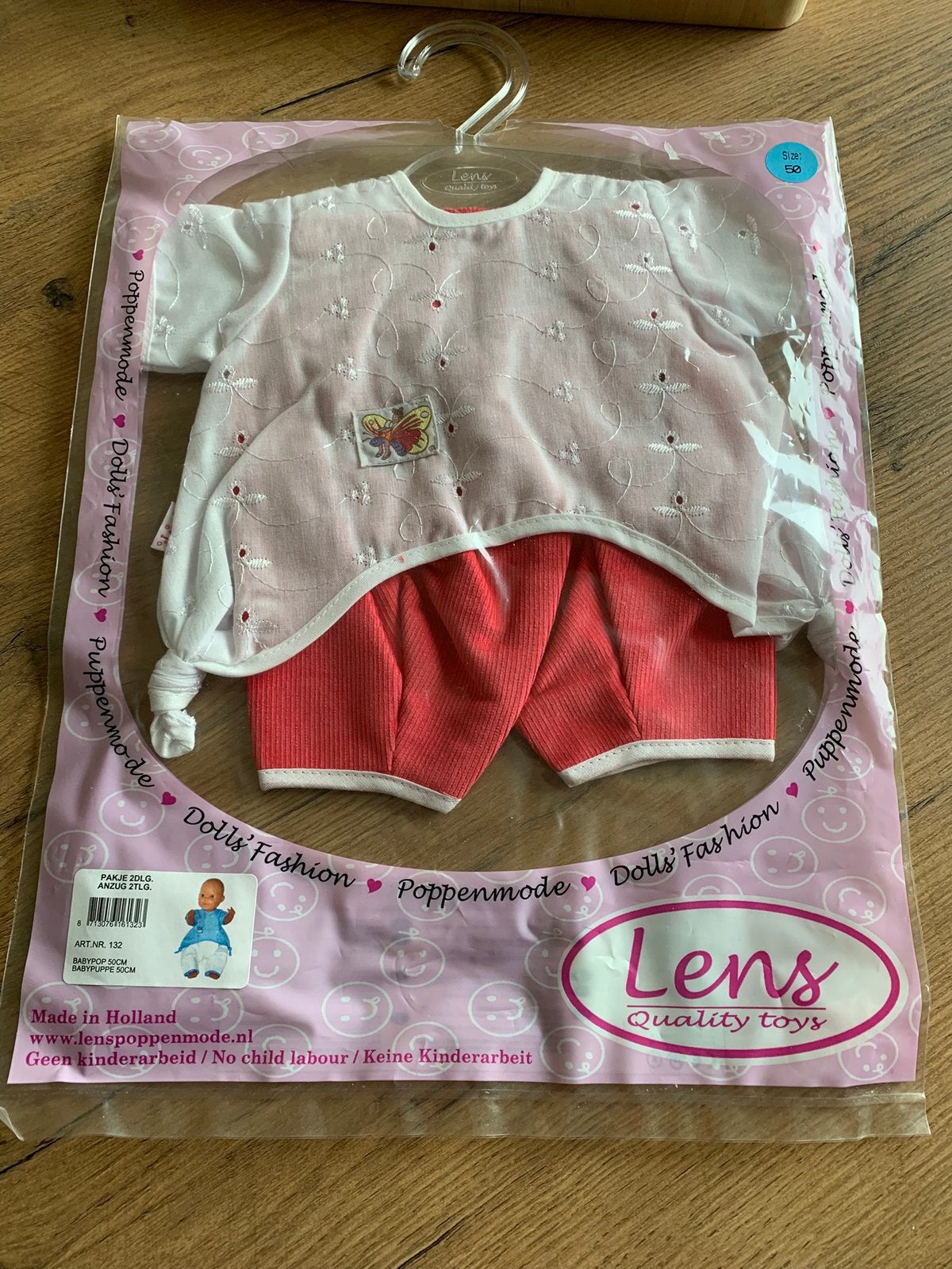 Lens 2 delig pakje voor babypop van 50 cm Nieuw, Verzamelen, Poppen, Ophalen of Verzenden, Nieuw, Kleertjes