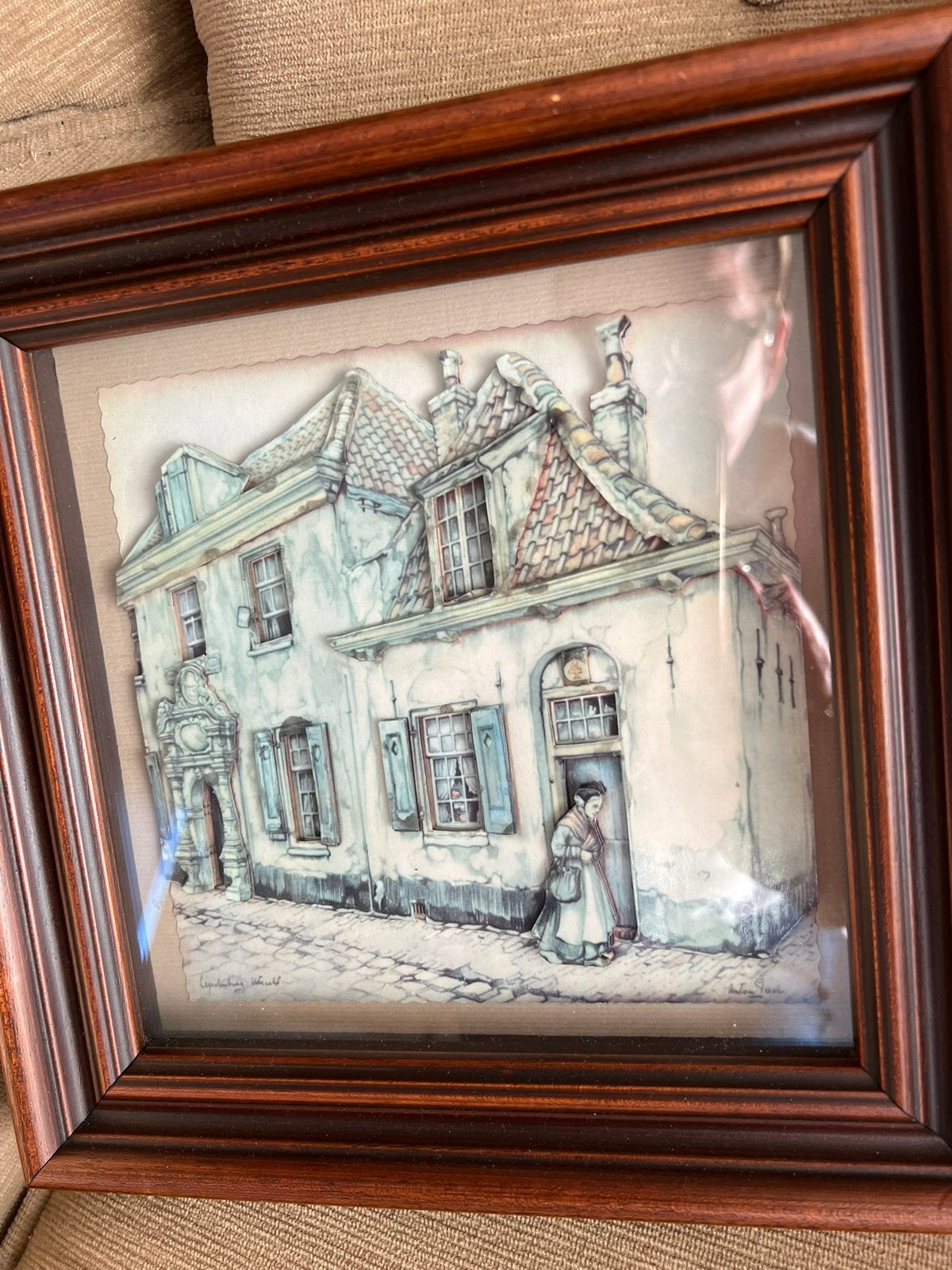 2 oude 3-dimensionale schilderijtjes. Uit erfenis., Antiek en Kunst, Ophalen of Verzenden