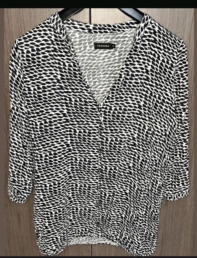 Pescara Blouse Zwart/Wit Maat M, Maat 38/40 (M), Zwart, Pescara, Ophalen of Verzenden