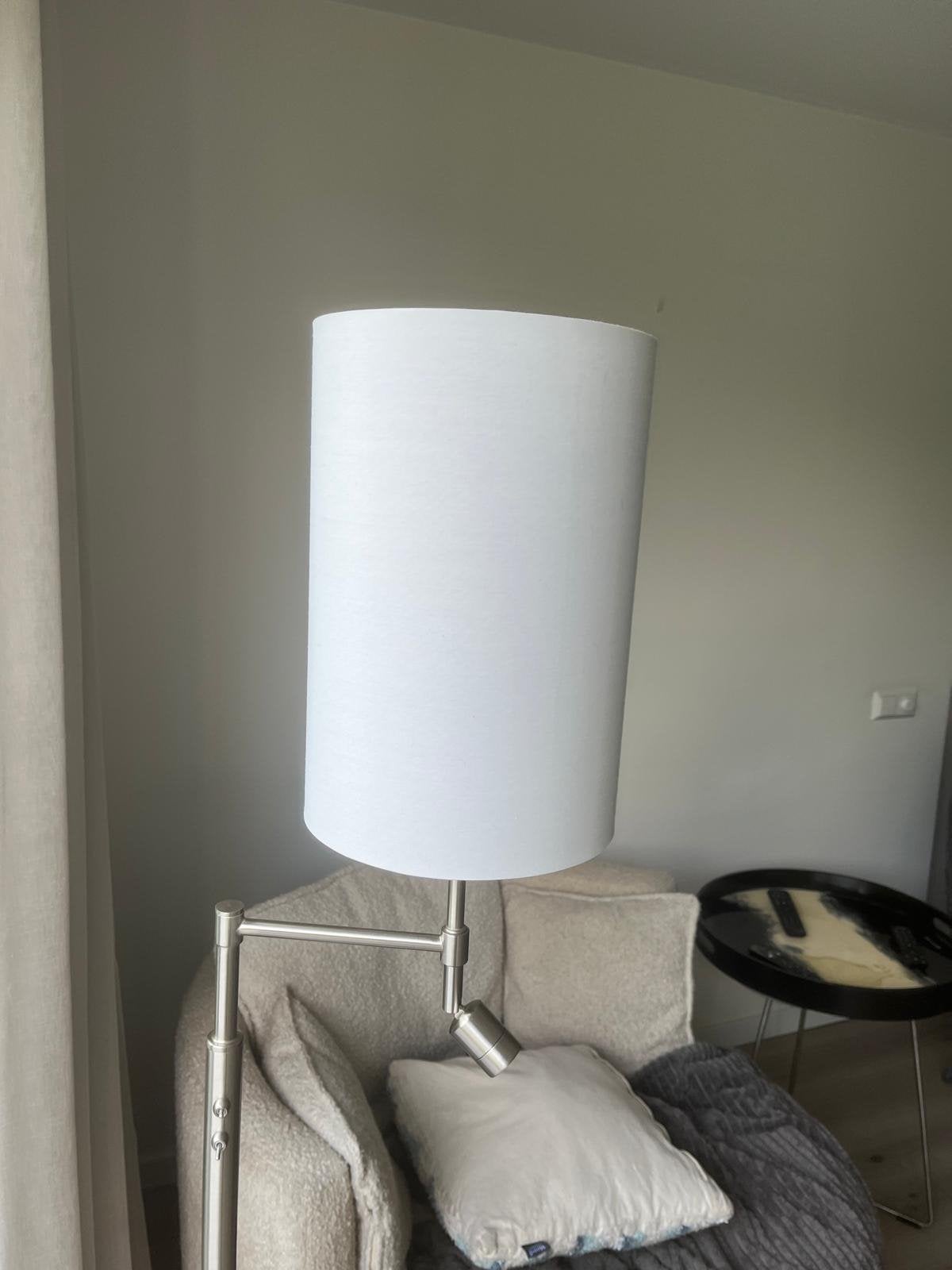 Staande vloerlamp met verstelbare leeslamp, Ophalen, Zo goed als nieuw, Wit, Vloerlamp