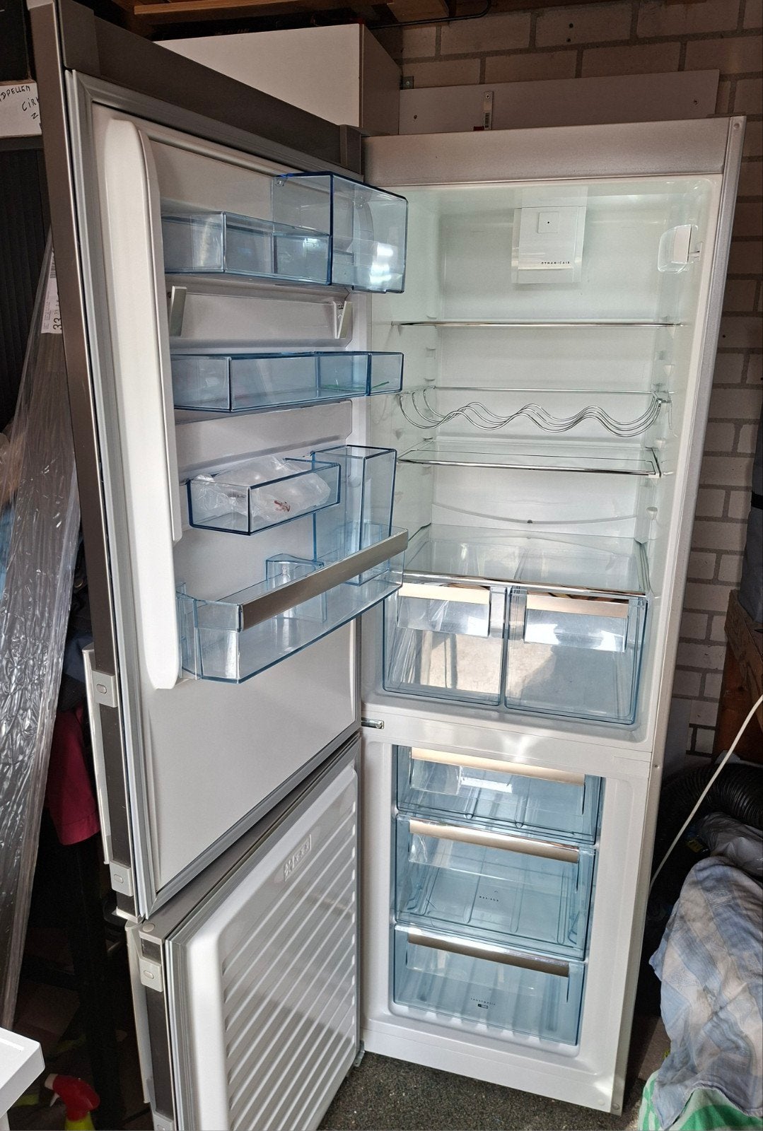 AEG Koelvriescombinatie Vrijstaand Zilver NoFrost, Ophalen, Gebruikt, 200 liter of meer, Met aparte vriezer