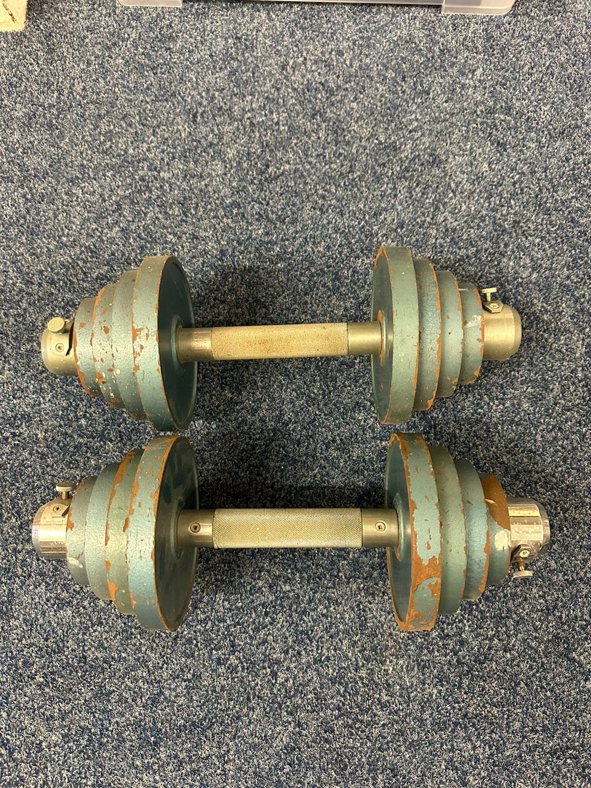 Dumbells 2x en halterstang met schijven, Ophalen, Gebruikt, Dumbbell