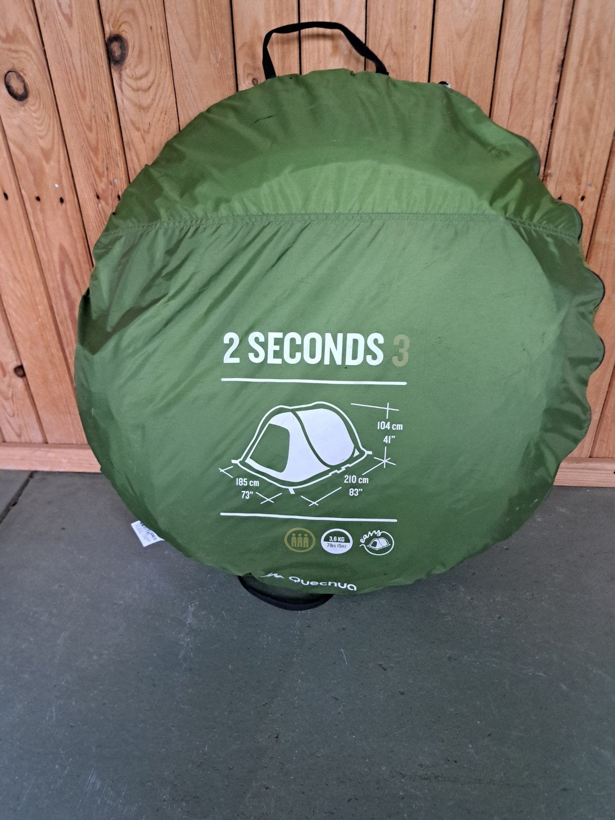 Quechua 2 Seconds 3 Persoons Pop-up Tent, Ophalen, Gebruikt, Tot en met 3