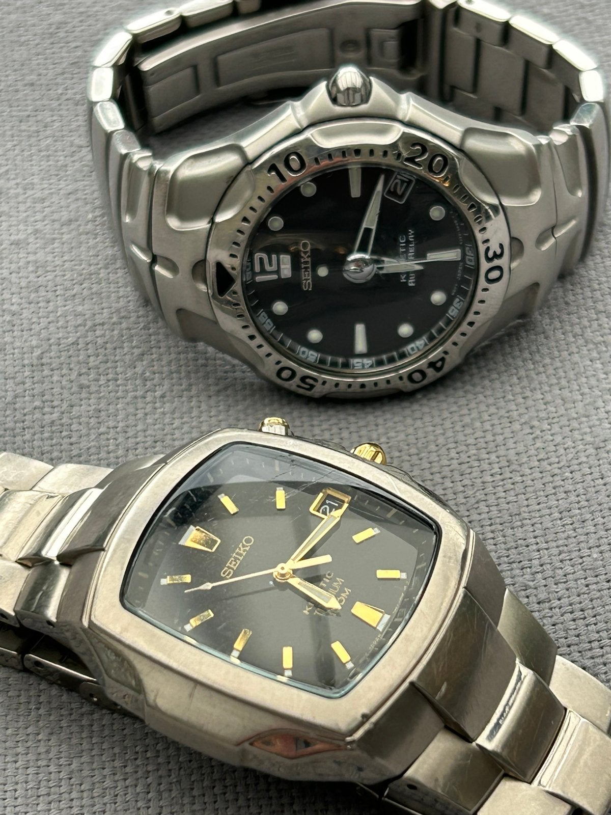 2maal Seiko kinetic met nieuwe accu, Sieraden, Tassen en Uiterlijk, Horloges | Heren, Ophalen of Verzenden, Zo goed als nieuw