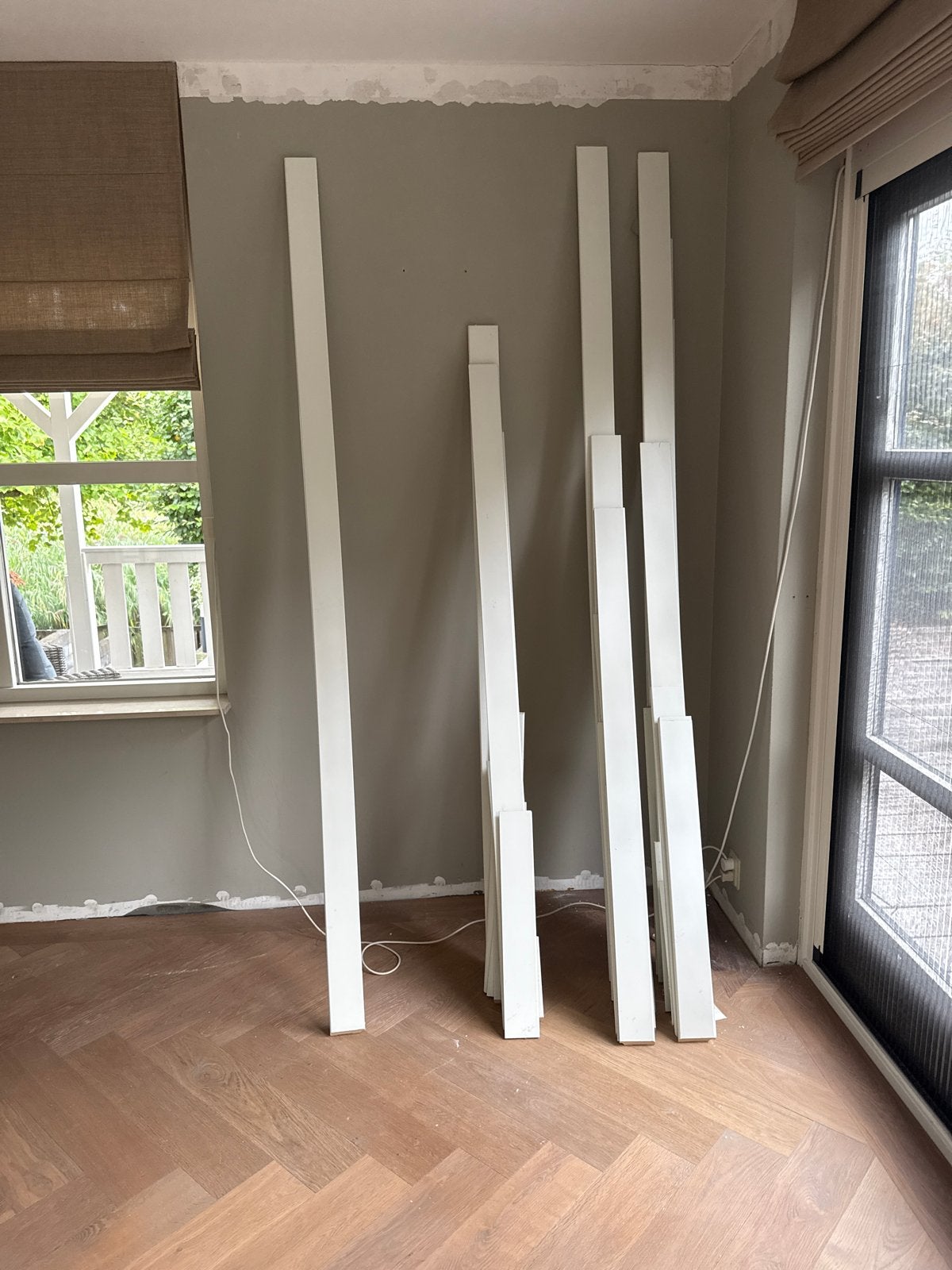 Witte plinten, 9 cm hoog, Ophalen, Nieuw, Mdf, Plinten