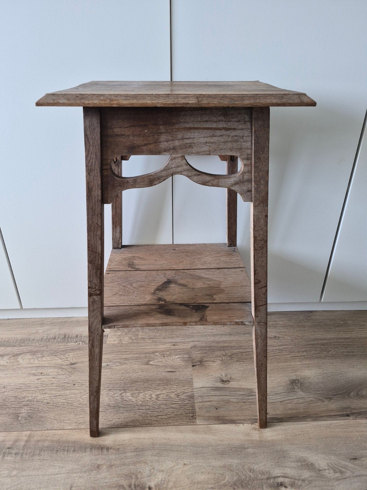 Antieke houten plantentafel met twee niveaus, Ophalen