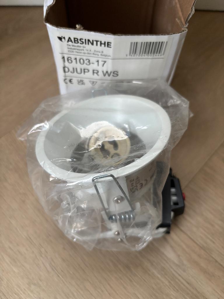 Absinthe Inbouwspot Wit (diameter 85 mm), Metaal of Aluminium, Nieuw, Ophalen of Verzenden, Modern