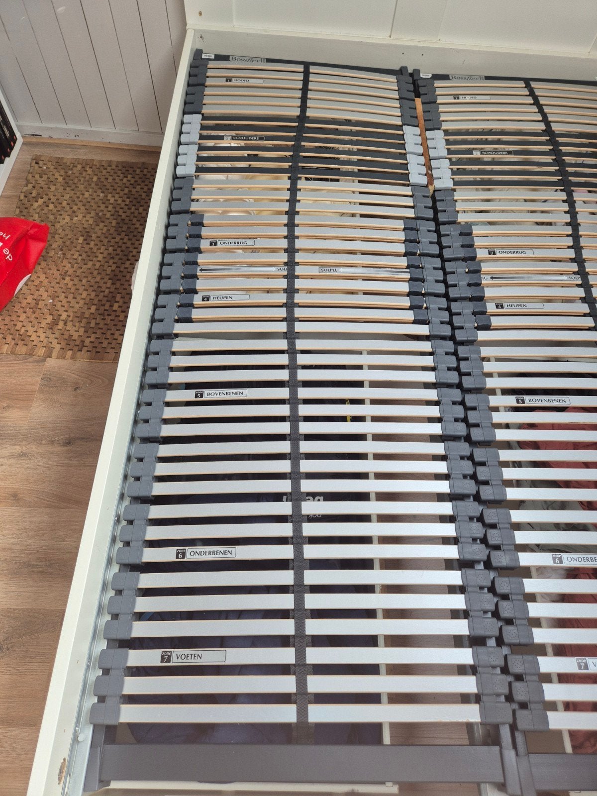 2x Bossflex 600VL lattenbodems 70x200 cm, Ophalen, Gebruikt, 70 cm of minder, Tweepersoons