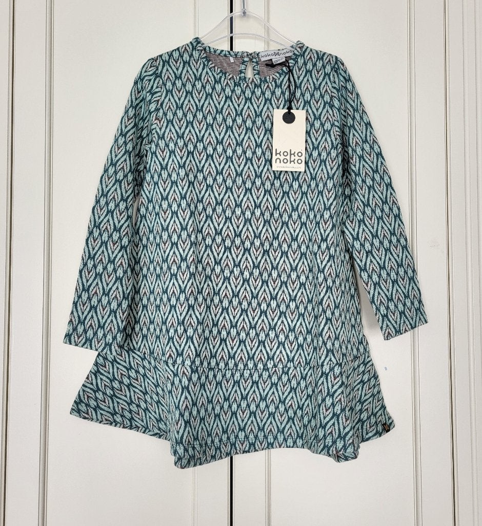 Nieuw! Koko Noko jurk, groen, maat 128, Kinderen en Baby's, Meisje, Nieuw, Ophalen of Verzenden, Jurk of Rok
