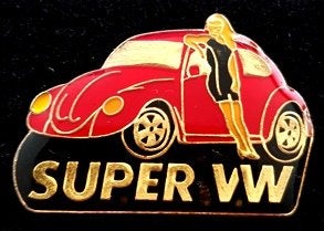 Super VW met pin up pin, Verzamelen, Ophalen of Verzenden, Nieuw, Transport, Speldje of Pin