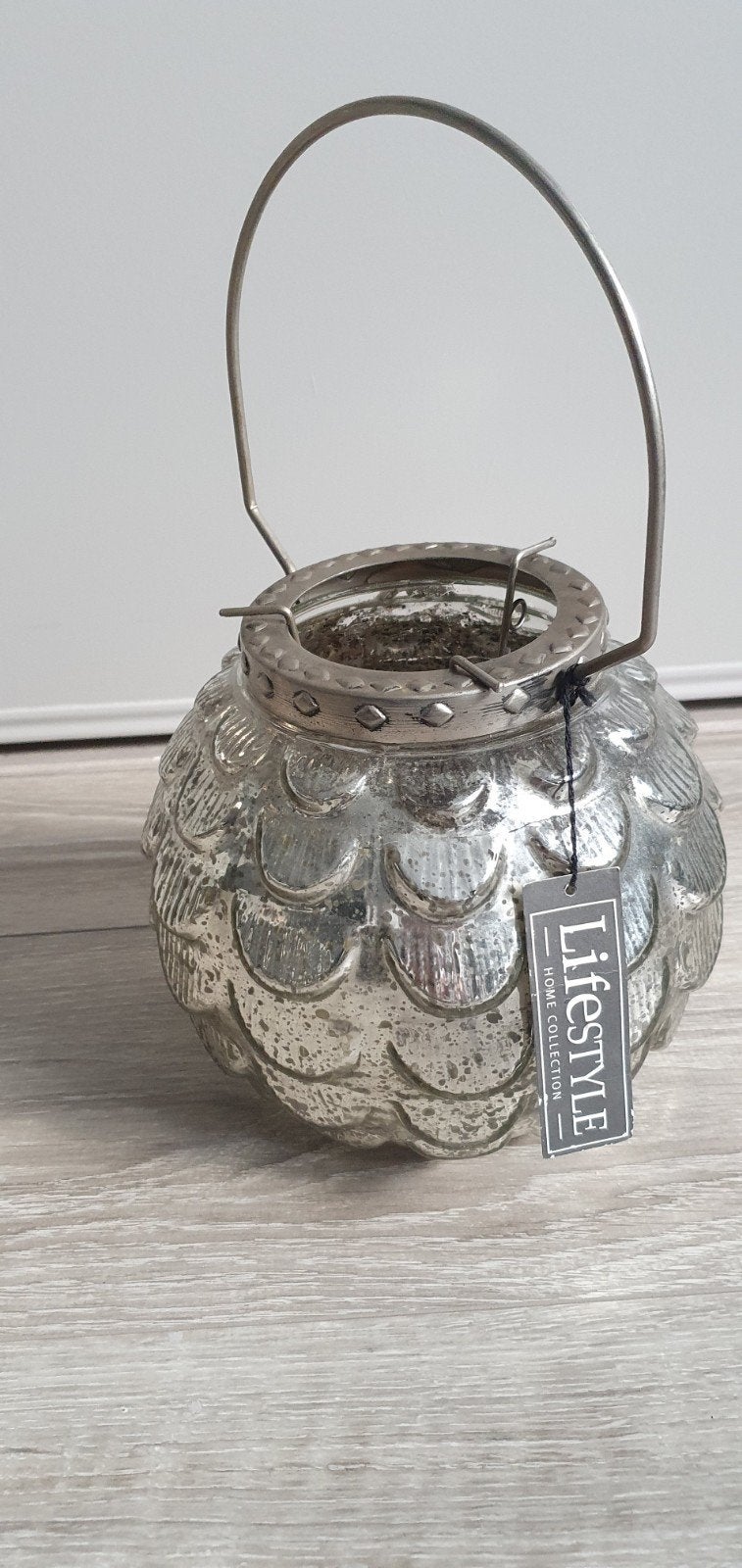 Lifestyle Home Collection Lantaarn - Zilverkleurig Glas, Ophalen, Lantaarn, Overige merken, Nieuw
