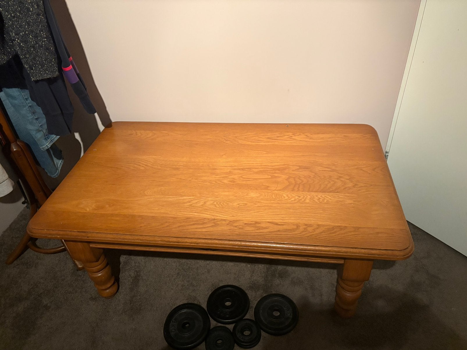 Salontafel  dikte blad 3 cm  L120x ca 71 massief eiken, Huis en Inrichting, Ophalen, Gebruikt, 100 tot 150 cm, 50 tot 100 cm
