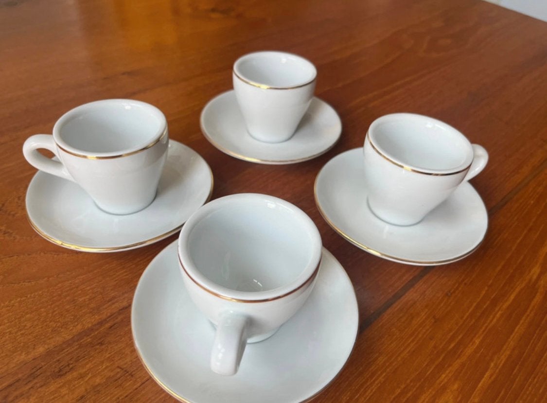 Espresso Kopjes set  Servies kop goud wit Mastro Lorenzo, Ophalen of Verzenden, Porselein, Klassiek, Kop(pen) en/of Schotel(s)