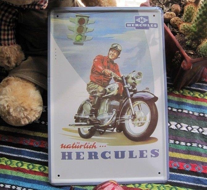 Hercules Motor Metalen Bord (Plaat Reclame Duits Garage), Verzenden, Nieuw, Wandbord of Wandpaneel