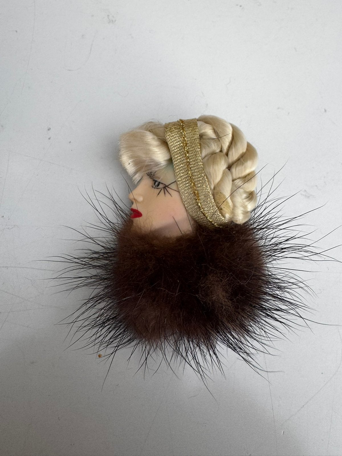 Vintage lady face broche, Sieraden, Tassen en Uiterlijk, Ophalen of Verzenden, Zo goed als nieuw, Zilver, Overige materialen