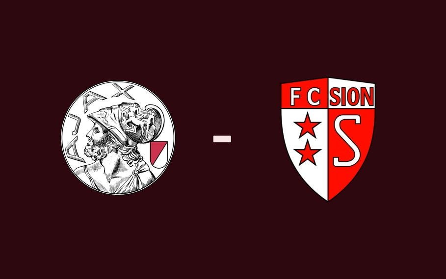 2 kaarten Ajax - Sion|Vak 020|Aan het veld op de middellijn!, Twee personen