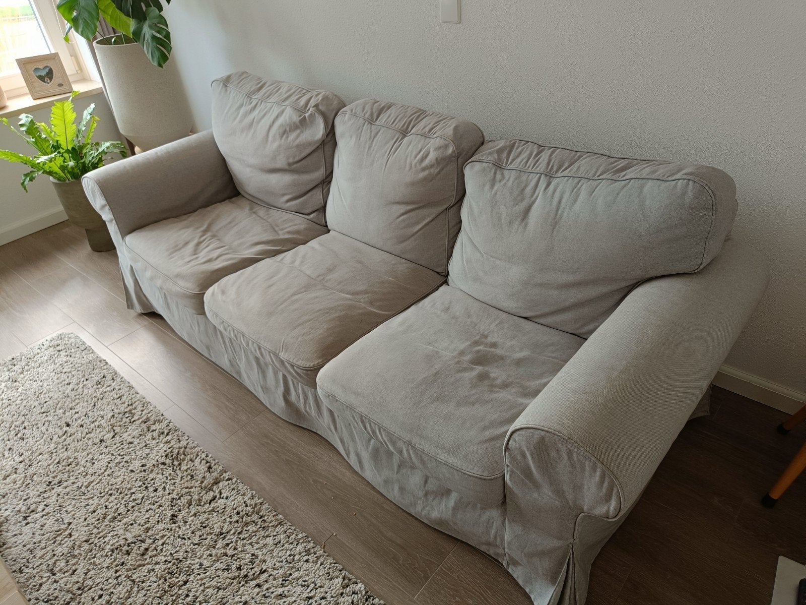 IKEA Ektorp 3-zits banken, Grijs, Ophalen, Gebruikt, Driepersoons, 75 tot 100 cm