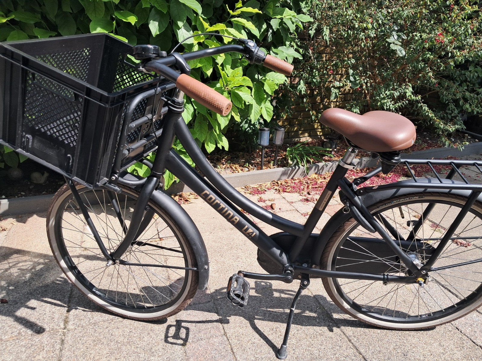 Cortina 24 inch meisjes fiets mat zwart, Ophalen, Versnellingen, Cortina U4, Gebruikt