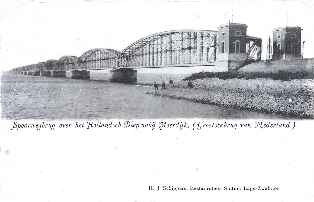 AK Moerdijk - Spoorwegbrug over het Hollandsch Diep, Verzamelen, Ansichtkaarten | Nederland, Verzenden, Voor 1920, Ongelopen, Noord-Brabant