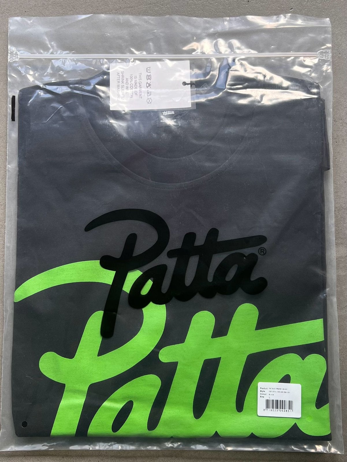 Patta Chlorophyll 20 Years T-shirt zwart maat L nieuw, Ophalen of Verzenden, Nieuw, Maat 52/54 (L), Zwart