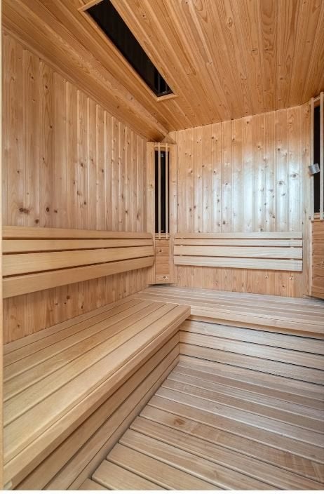 mooie combi sauna waar je ook in liggen kunt .Philips lampen, Ophalen, Zo goed als nieuw, Infrarood, Complete sauna