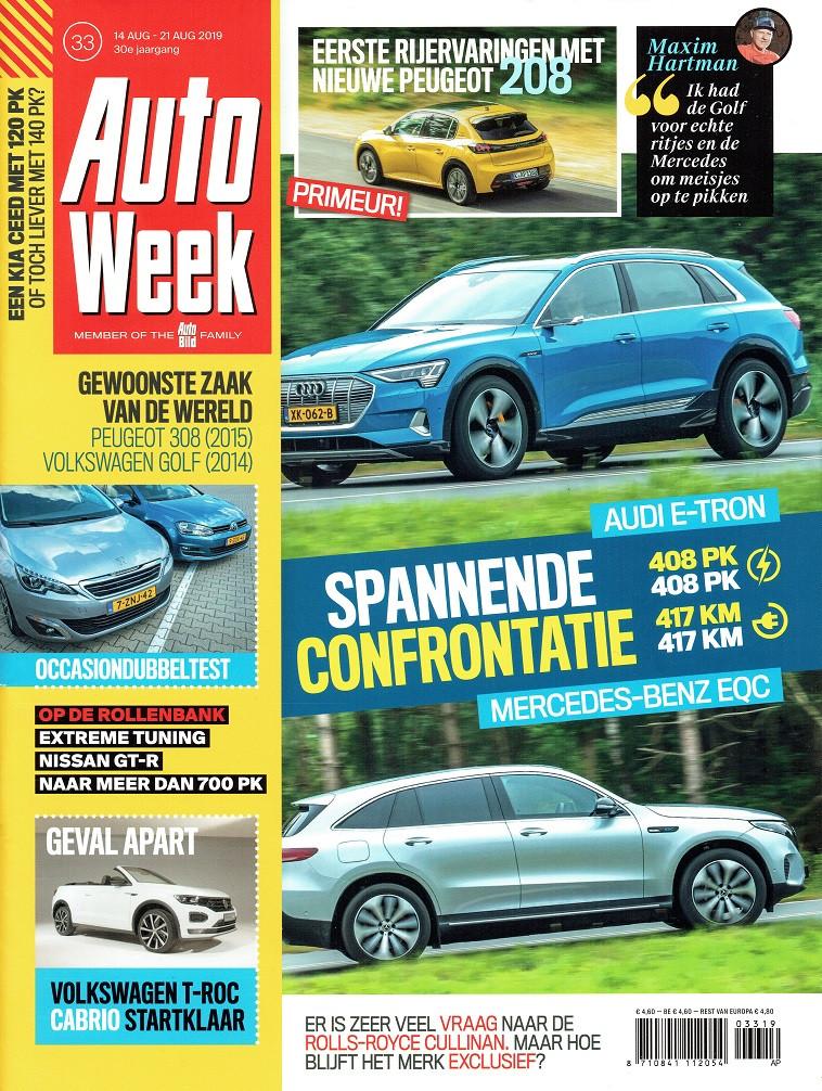 Autoweek 2019 nr. 33 (o.a. Audi E-tron & Mercedes-Benz EQC), Verzenden, Gelezen, Algemeen