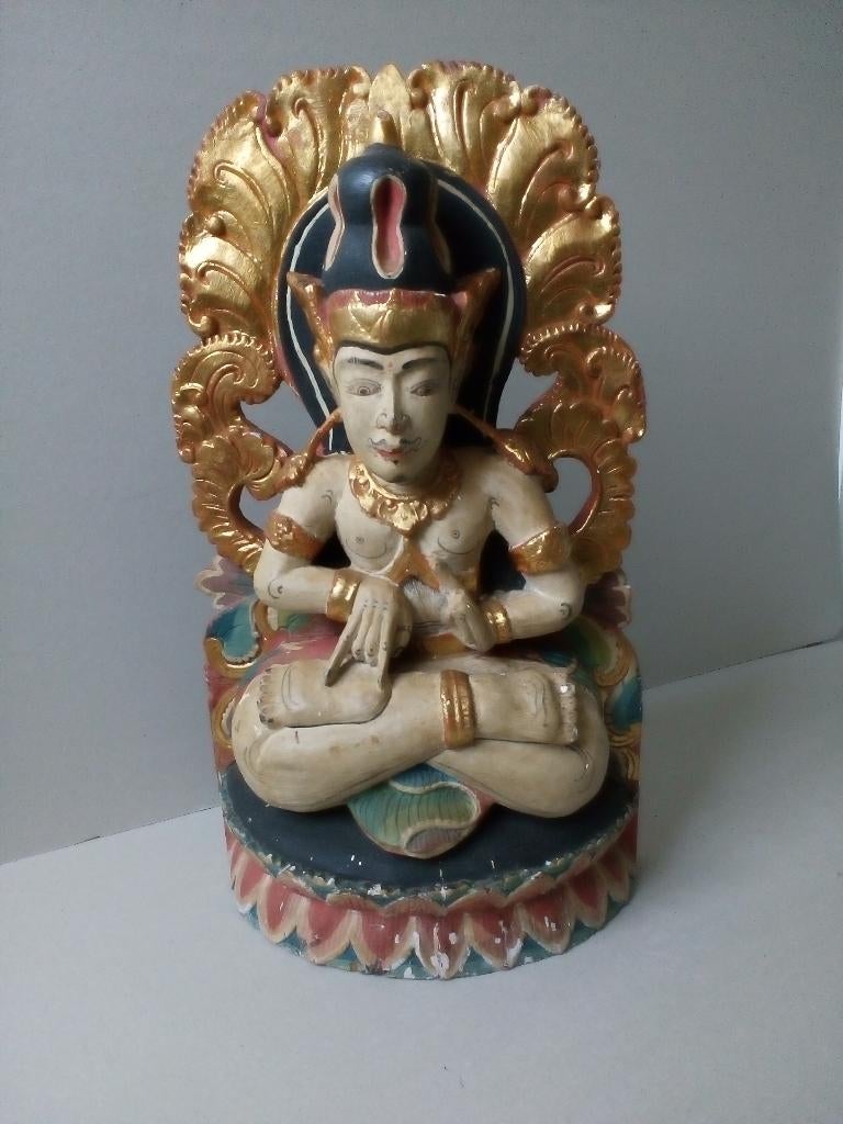 Oud Aziatisch Houten beeld. Godin. Hindoeïsme., Antiek en Kunst, Curiosa en Brocante, Ophalen of Verzenden