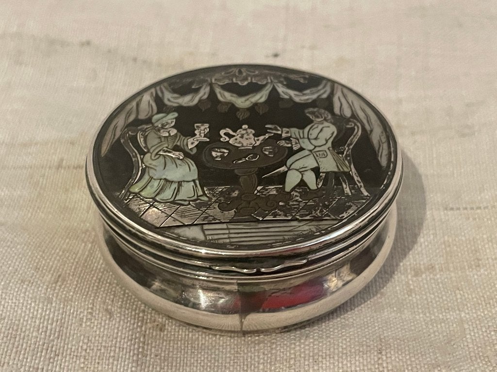 zilveren snuifdoos empire met parelmoer, Antiek en Kunst, Ophalen, Zilver