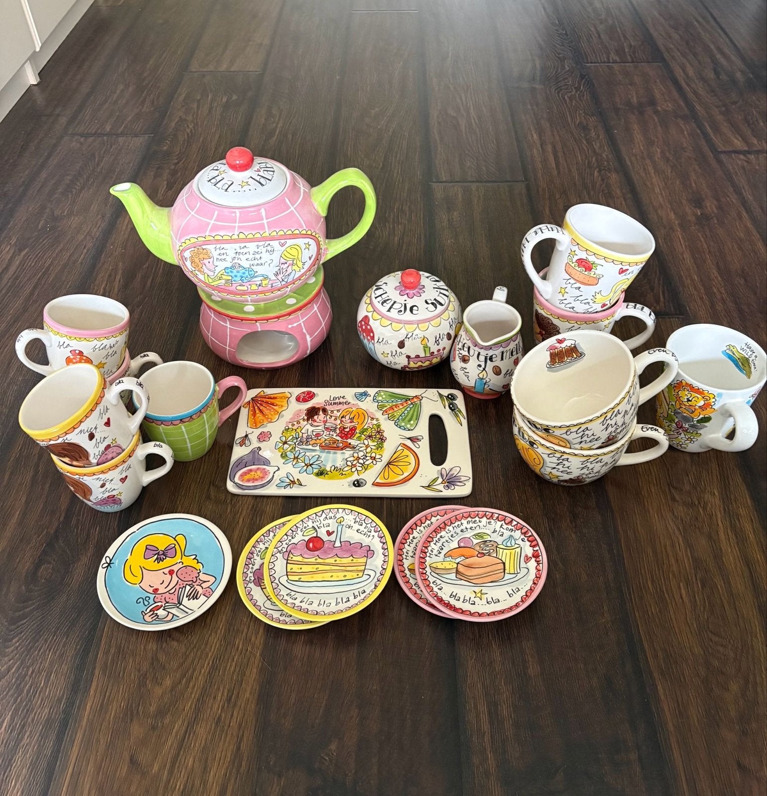 Uitgebreid Blond Amsterdam Servies - Theepot, Kopjes, Schaal, Huis en Inrichting, Keuken | Servies, Blond Amsterdam, Keramiek