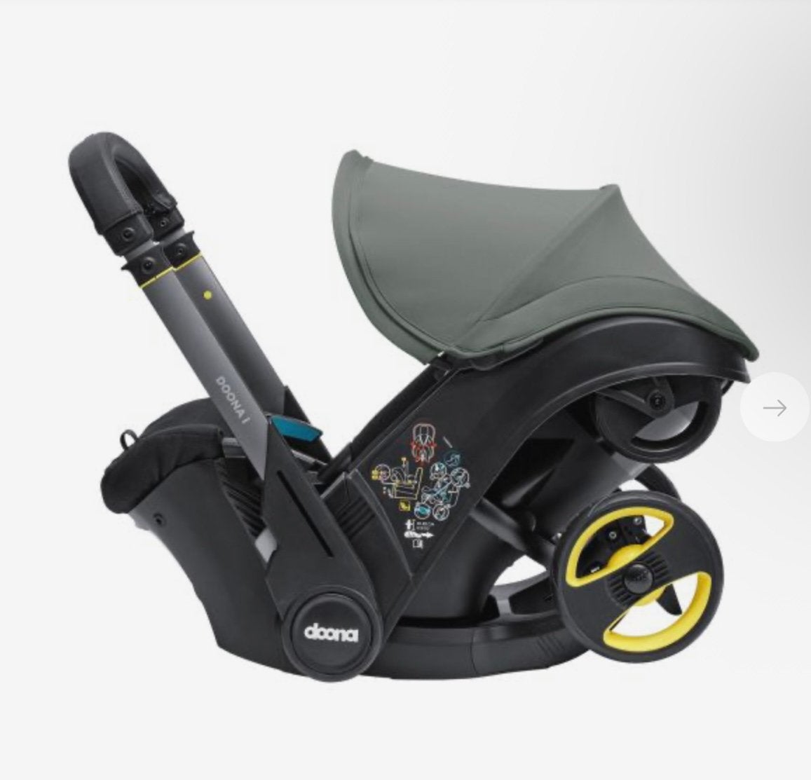 Doona i Slate Green + Isofix Base | Nieuwstaat, Ophalen, Zo goed als nieuw, Overige merken