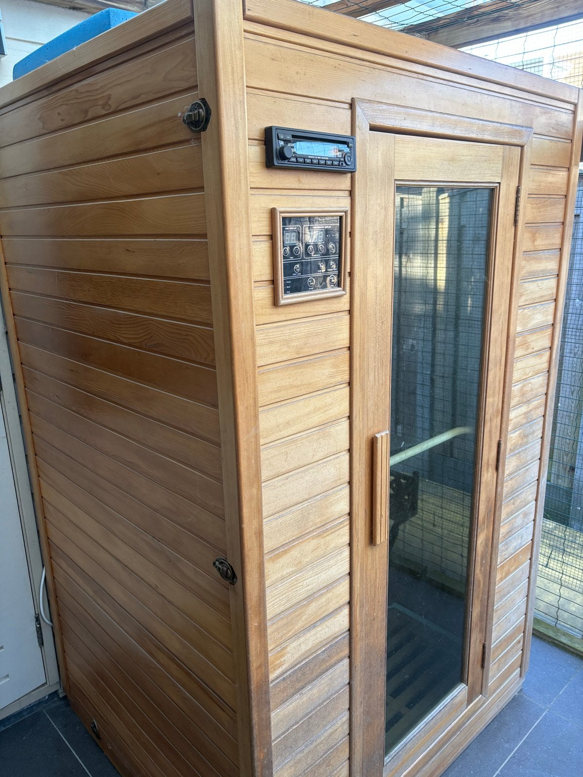 Nette infraroodsauna met extra hoekpanelen, Ophalen, Gebruikt, Infrarood, Complete sauna
