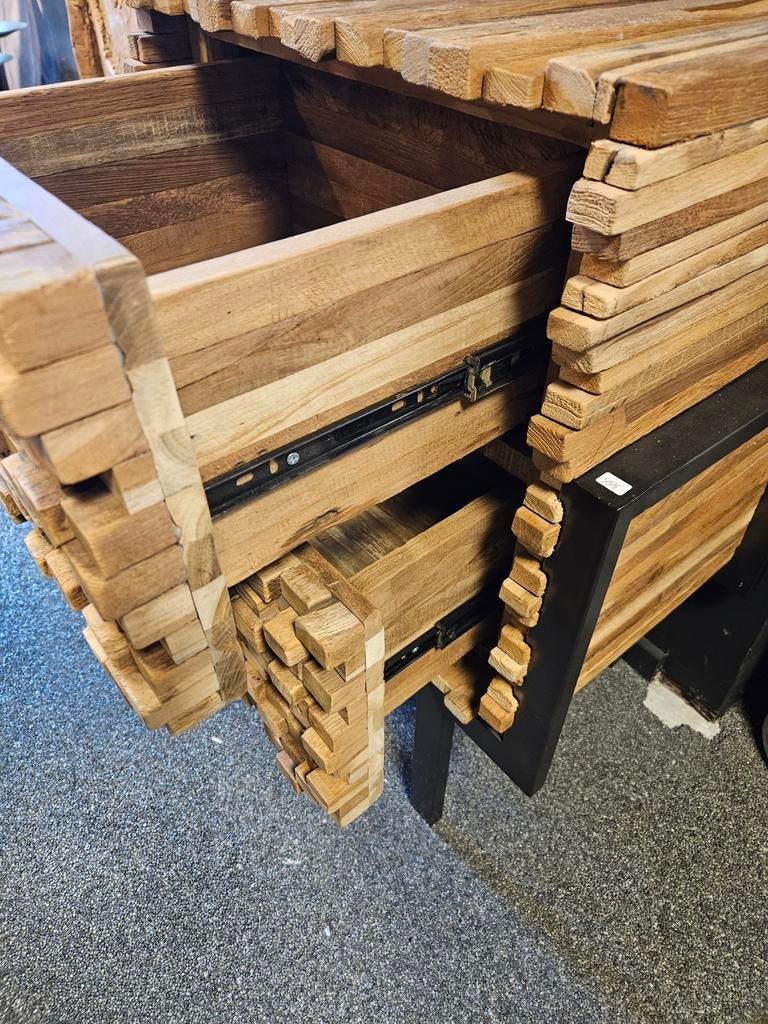 Ladenkast oud teak oud hout latjes, Ophalen of Verzenden, 25 tot 50 cm, 50 tot 100 cm, Minder dan 100 cm