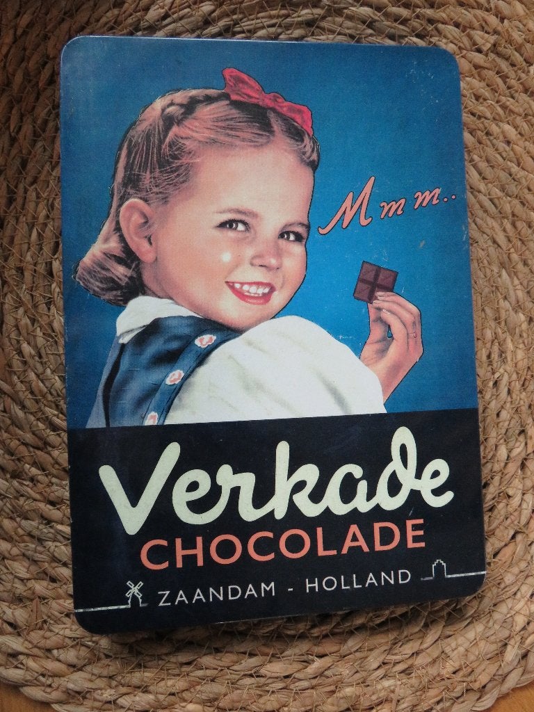 verkade chocolade blik, Ophalen of Verzenden, Gebruikt, Koek(jes), Verkade