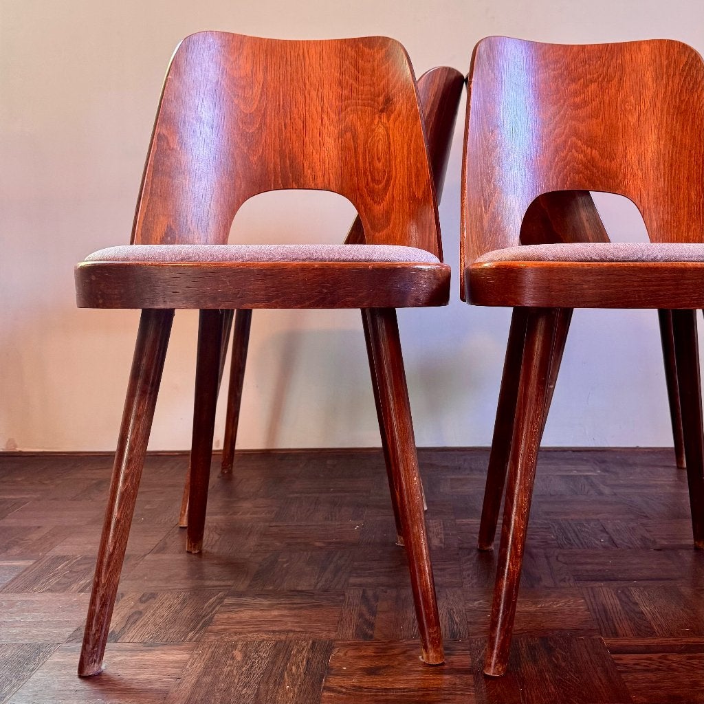 Vintage eetkamerstoelen jaren 60 (set van 4), Ophalen, Gebruikt, Scandinavisch, Japandi, Dutch Design, vintage, Bruin
