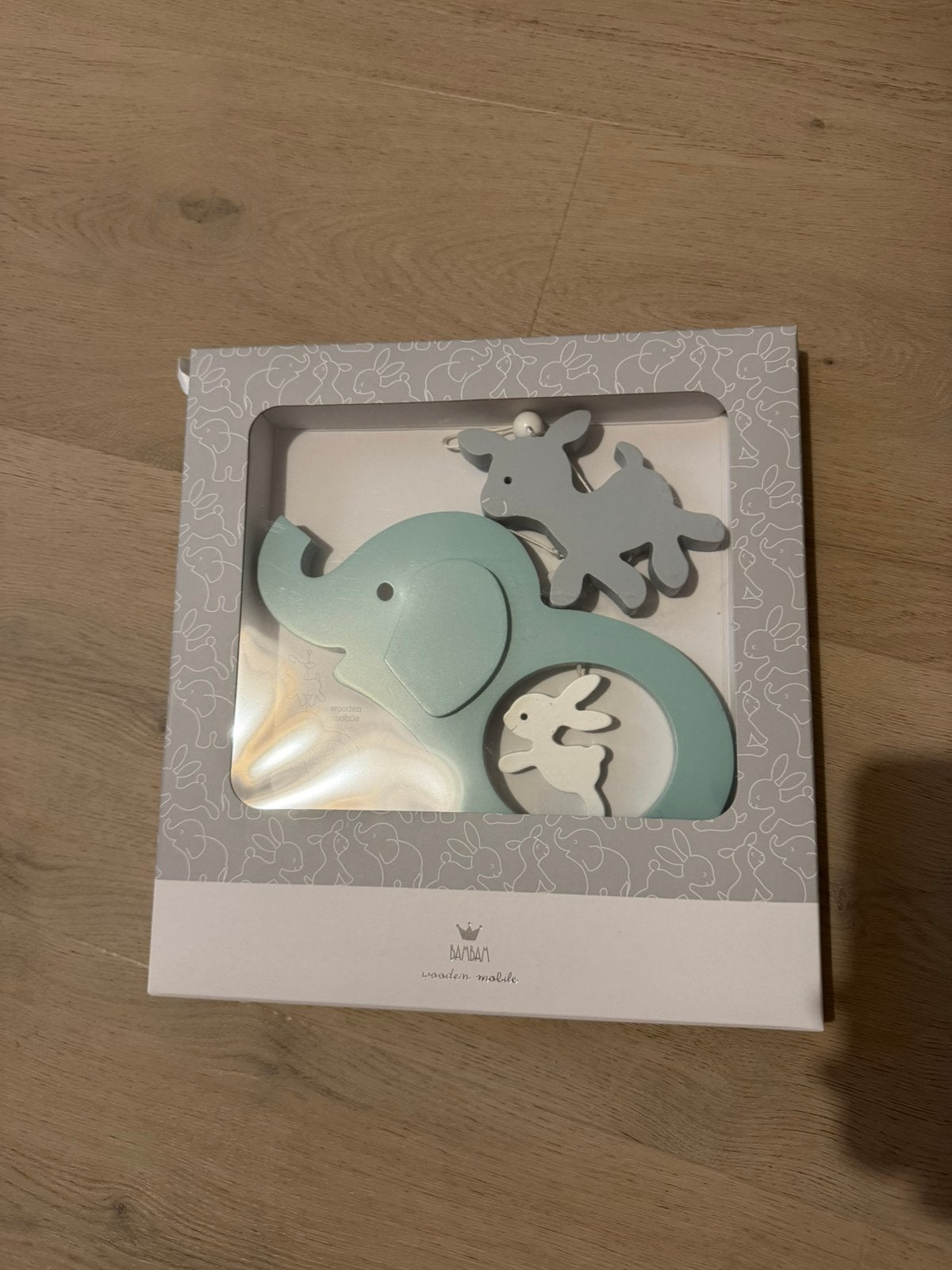 BamBam Geschenkdoosje met Houten Mobiel blauw, Overige merken, Nieuw, Ophalen of Verzenden, Ophangbaar