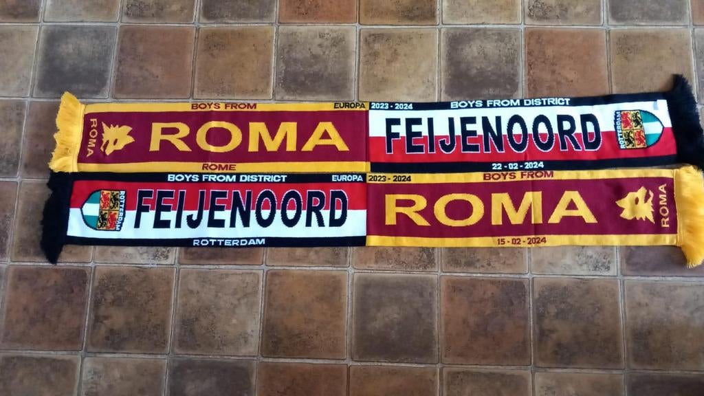 Feyenoord - Roma sjaal feb 2024, Verzenden, Nieuw, Feyenoord, Vaantje of Sjaal
