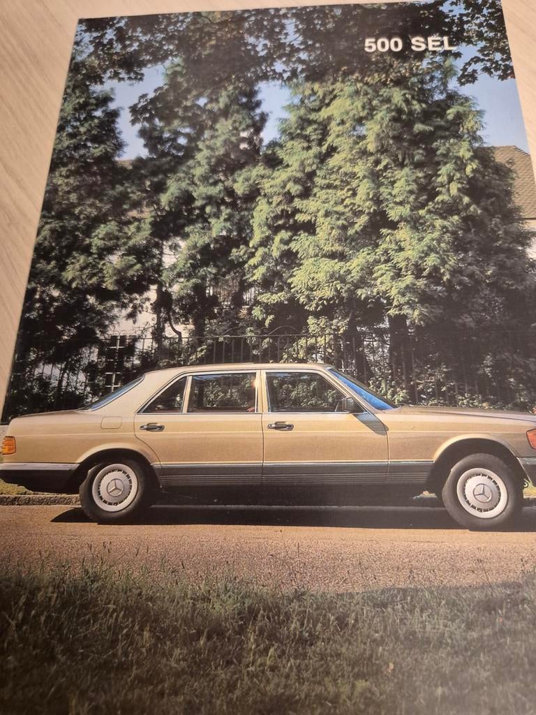 1980 Mercedes 500SEL w126 brochure izgst ruim 5 meter verlen, Ophalen of Verzenden, Zo goed als nieuw, Mercedes
