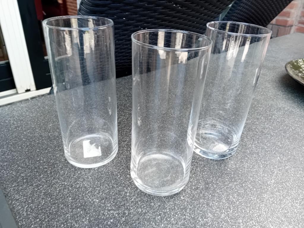 3 Nieuwe Glazen Vazen, Overige kleuren, Nieuw, Ophalen of Verzenden, Glas