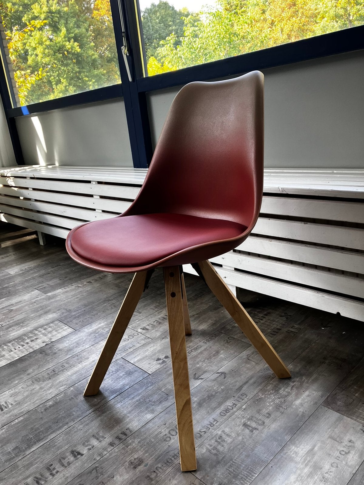 4 rode stoelen, Huis en Inrichting, Ophalen, Kunststof, Gebruikt, Vier