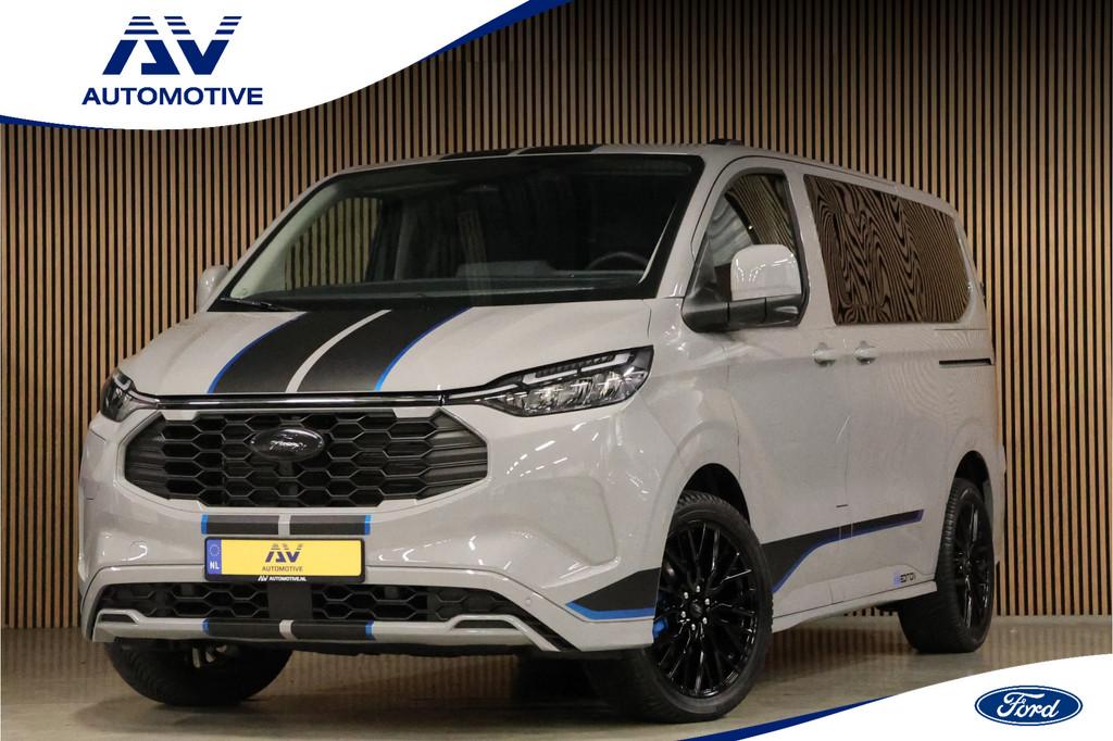 Ford Transit Custom 320 2.5 PHEV Sport DC | Dubbel Cabine |, Zwart, 4 cilinders, Leder en Stof, 59 km/l
