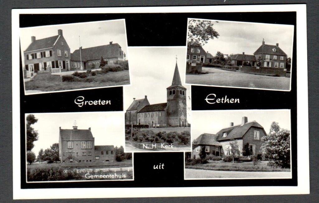 Oude Ansicht - Eethen - Groeten uit Eethen - NB., Ophalen of Verzenden, 1940 tot 1960, Ongelopen, Noord-Brabant