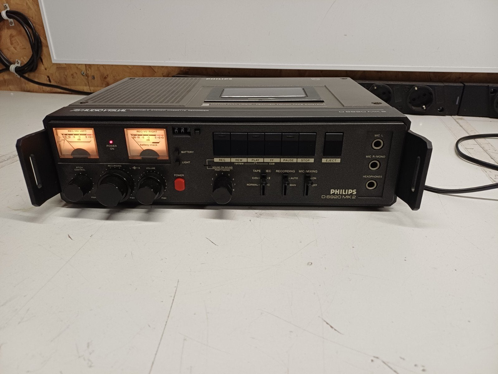 Philips D6920 MK2 draagbare stereo cassetterecorder, Ophalen of Verzenden, Enkel, Philips, Tape counter